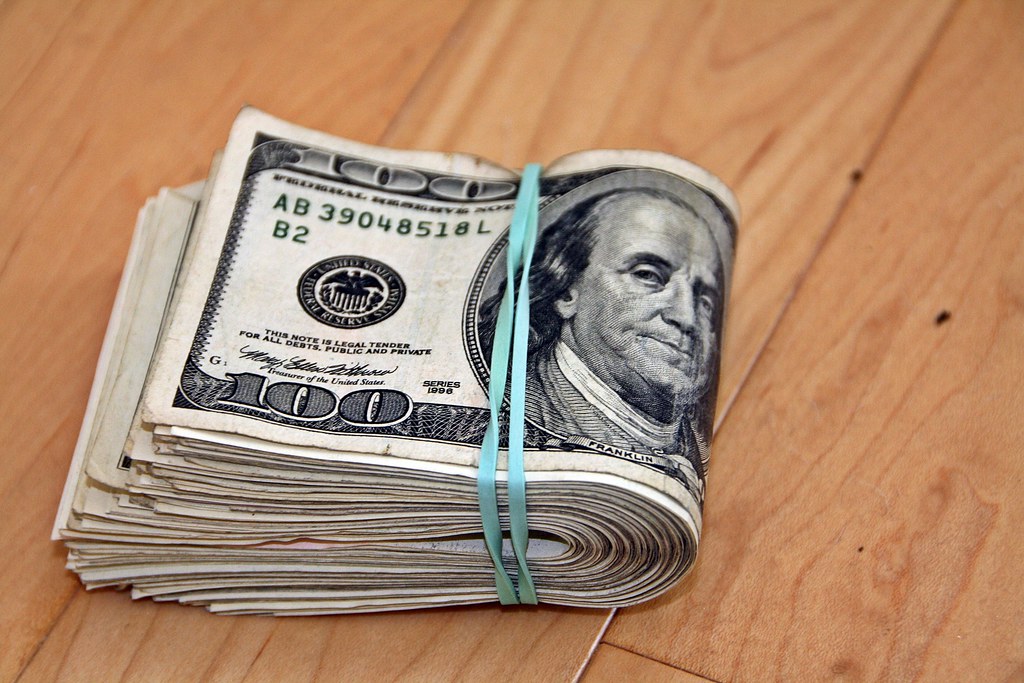 A roll of 100-dollar bills.