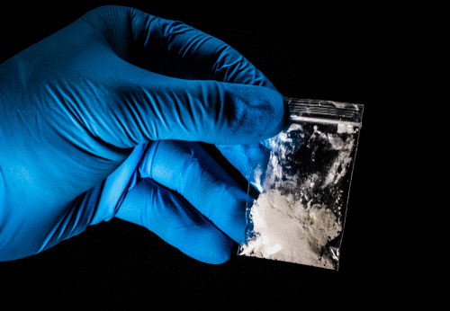 A photo of a package of fentanyl powder.