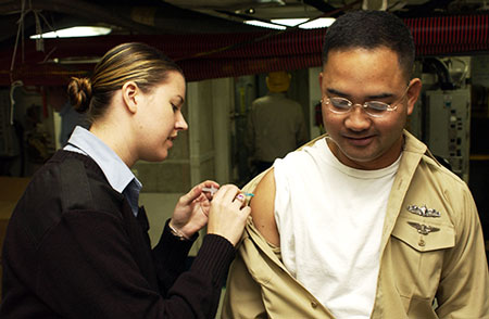 Photo: Giving an Influenza Vaccination via Needle