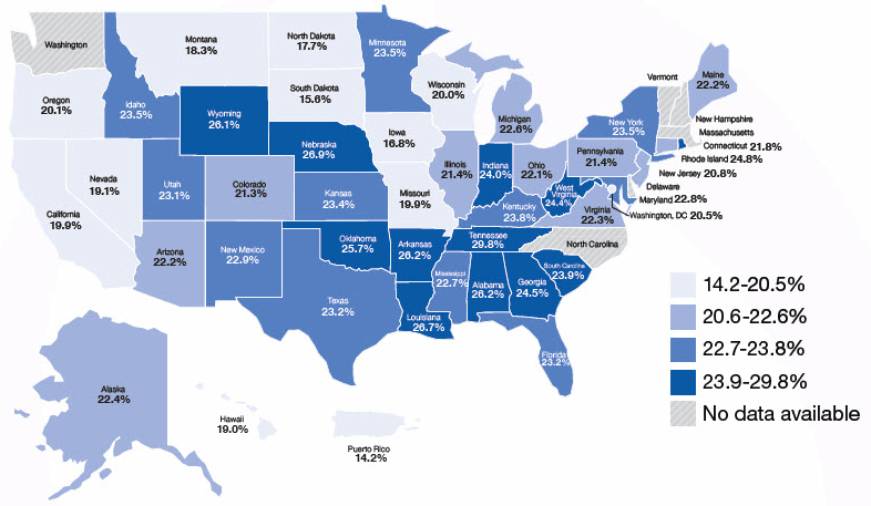 Prevalence of Informal Caregivers by State Prevalence of Informal Caregivers by State