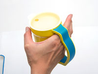 Cup with Extended Handle A cup with aan extended handle allows for a good grip.