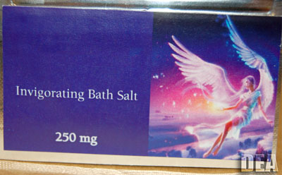 Colorful and misleading packaging advertising designer bath salts.