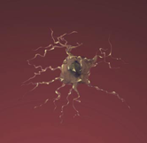 Ddying Neuron An illustration of a damaged, dying neuron.