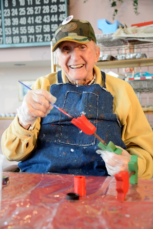 Image: man enjoying familiar activity