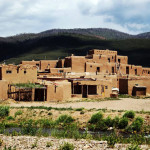 A photo of buildings on the Taos Pueblo in New Mexico.