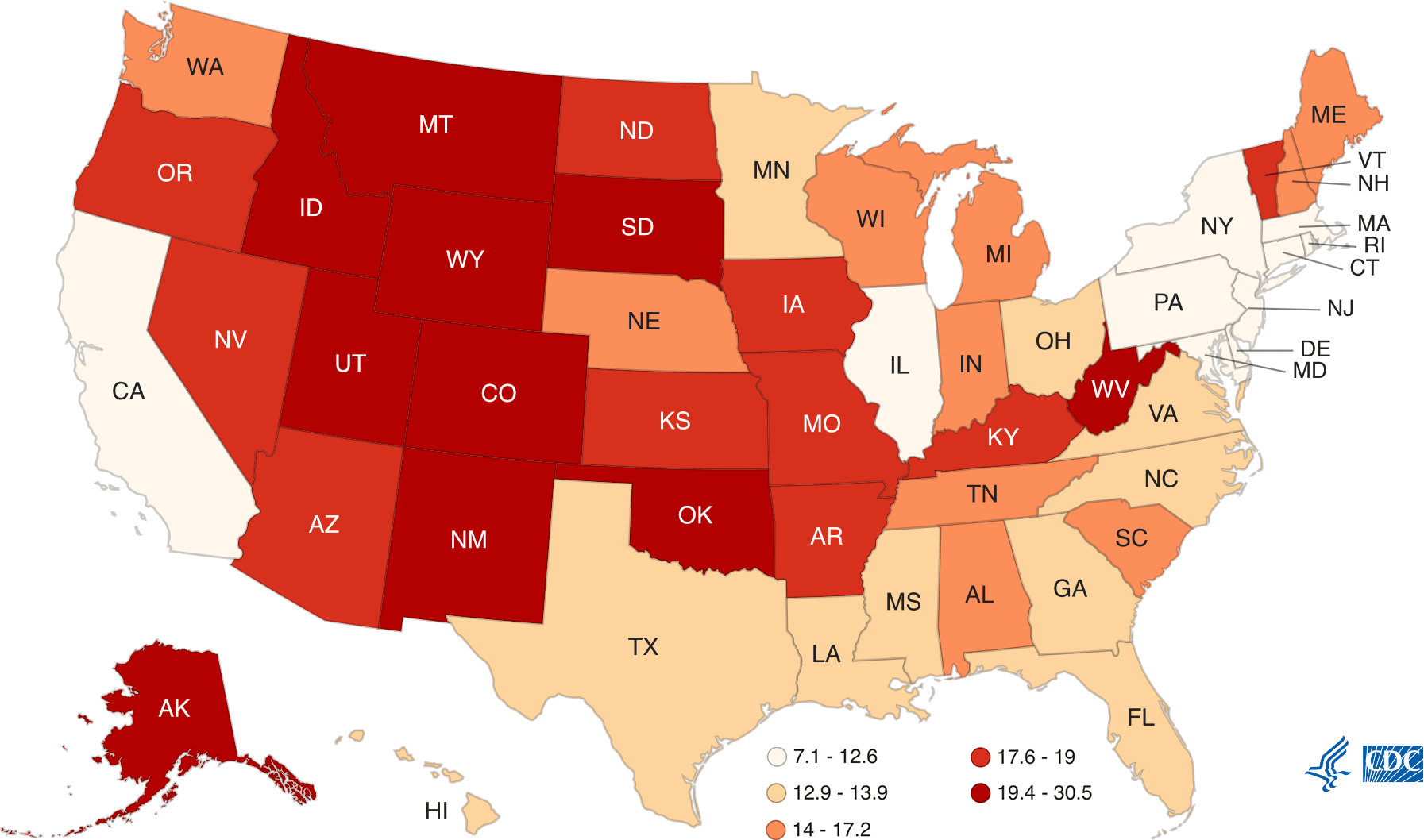 Graphic: Suicide Rates by US State (2020)