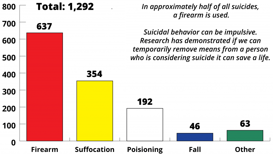 Graphic: Suicide Numbers in Washington State by Means in 2017