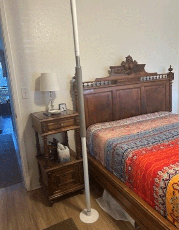 Bedroom showing transfer pole