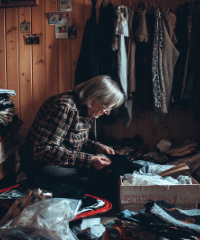 Image: Older Woman Rummaging in Closet
