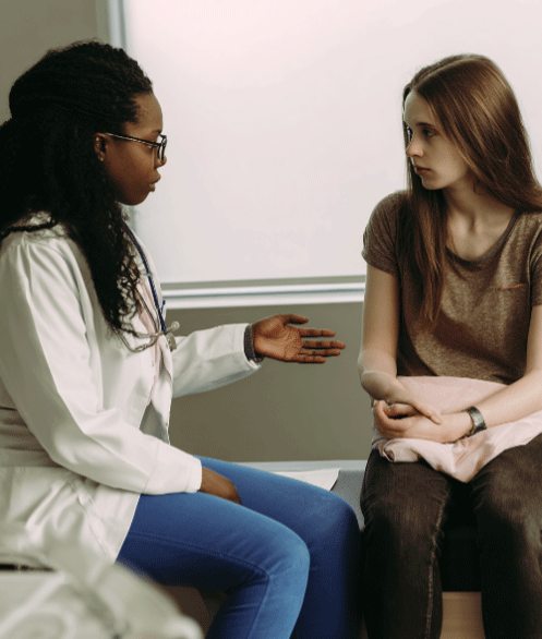 Image: Physican Talking to Potential Victim of Human Trafficking