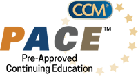 Certified case manager logo.