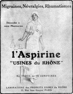 A 1923 advertisement for aspirin.