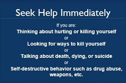 image: poster titled Seek Help Immediately