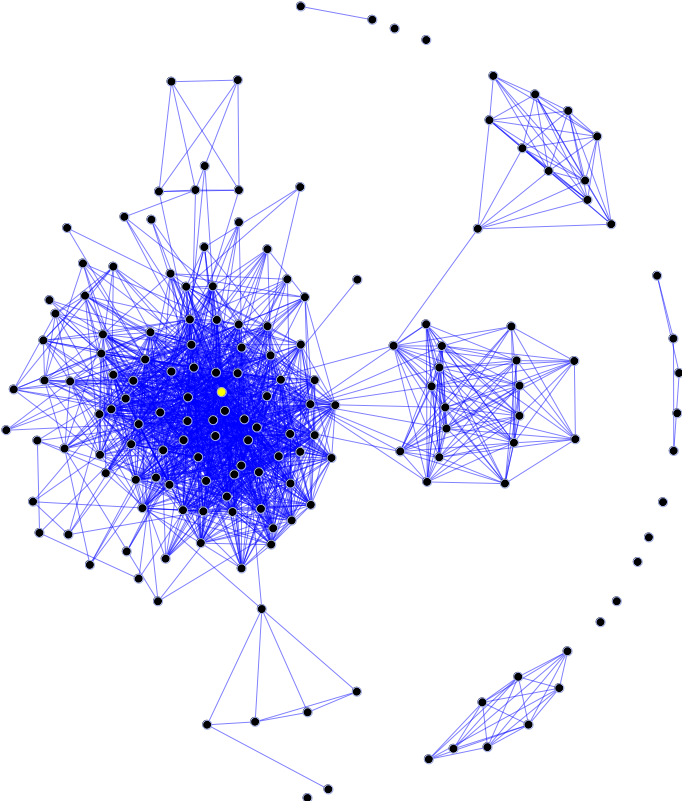 A diagram of a social network.