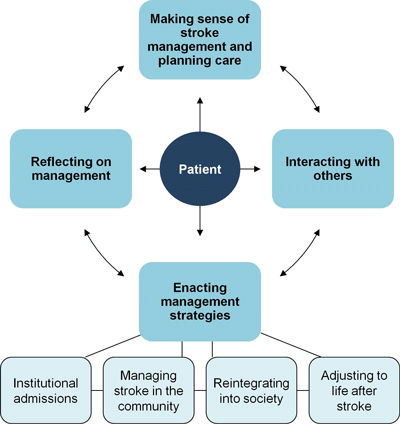 A chart showing issues associated with stroke management and care planning.