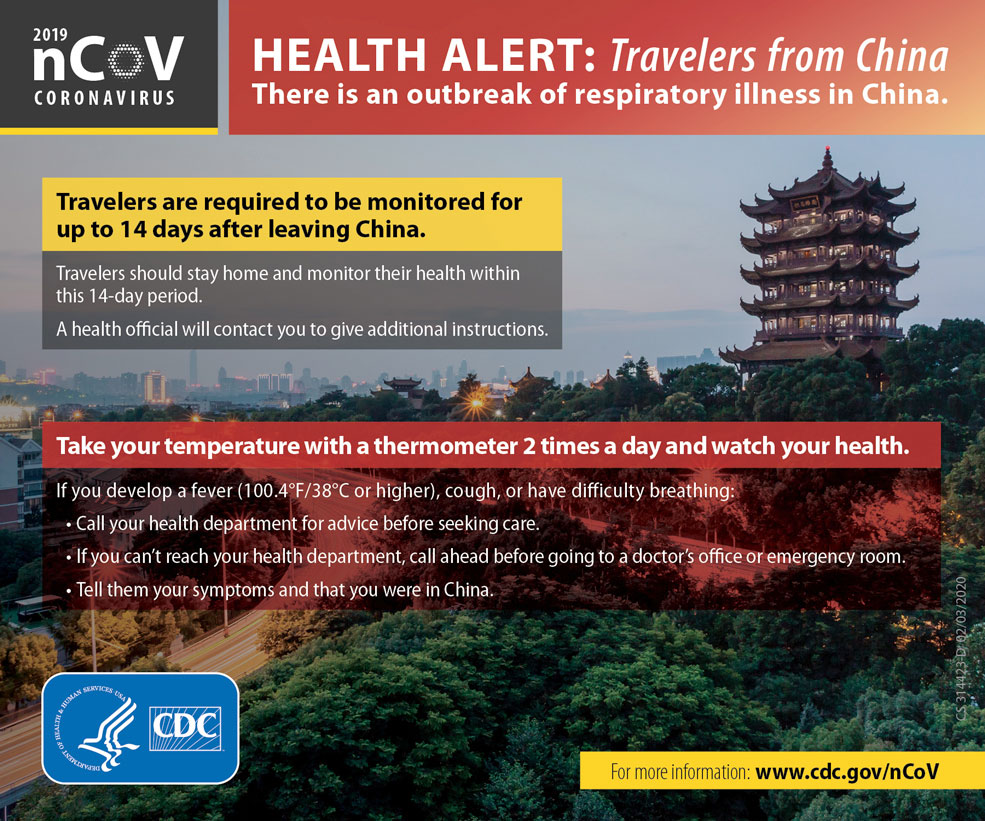 Health Alert Card for Tavelers from China