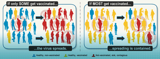 Illustration: How High Vaccination Rates Protect a Community