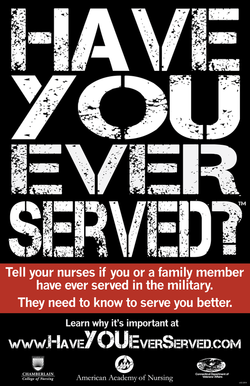 A poster saying "Have You Ever Served?".